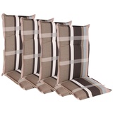 Buri 4x Hochlehner Polsterauflage 123x50cm Stuhlkissen Sesselauflage Sitzpolster