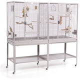 Montana Cages Vogelkäfig Madeira Double · Platinum, ca. 165 x 54 x 155 cm