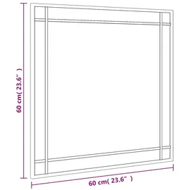 vidaXL Wandspiegel Schwarz 60x60 cm Quadratisch Eisen