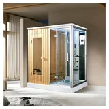 Trends4cents PureHaven finnische Sauna und Dampfdusche 170x120 cm mit Aluminiumrahmen komplettem Zubehör