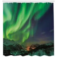 ABAKUHAUS Duschvorhang Norwegen 175 x 180 cm grün