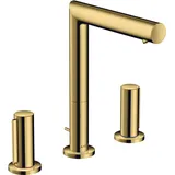 Hansgrohe Axor Uno 3-Loch Waschtischarmatur 200 mit Zerogriffen Zugstangen-Ablaufgarnitur polished gold optic