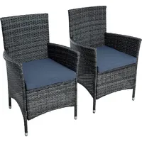 Estexo Rattan Gartensessel Polyrattan Stuhl Gartenstuhl 2er Set Sessel