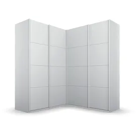 Rauch Quadra grau (seidengrau), B:181cm H:210cm T:187cm, Holzwerkstoff, Schränke, Schwebetürenschrank, Eckschrank inkl. Türendämpfer und Schubladeneinsatz