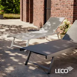 LECO Elina Sonnenliege 149 x 63 x 0 cm Weiß/Grau