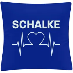 multifanshop Kissenbezug - Schalke - Herzschlag - Druck weiß - Kissen