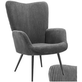 Tectake Sessel Hygge 72 x 76 x 100,5 cm anthrazit/schwarz