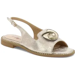 Goldene Sandalen S.Barski Flache Schuhe, 40