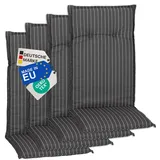 nyvi Hochlehnerauflage 118 x 50 x 5 cm grau gestreift 4 St.