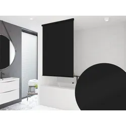 KS Handel 24 Halb Kassetten Duschrollo 100x240 cm Modell uni Schwarz