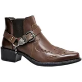 ORANDESIGNE Männer Western-Cowboy-Stiefel Vintage-Quadrat-Kopf-Ritter Stiefel Herren Hohe Hilfe Land-Art-Arbeitsstiefel Frühling Herbst Wandern Trekking-Jagd 44 EU I Kaffee - 44 EU
