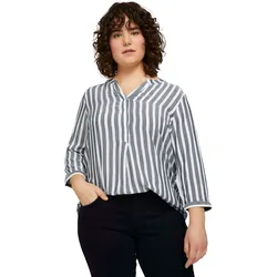 Schlupfbluse, mit Streifen, Gr. 48, offwhite-navy, Blusen, 73257845-48