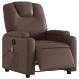 vidaXL Massagesessel Elektrisch Kunstleder 144 x 78,5 x 0 cm Braun mit Fernbedienung