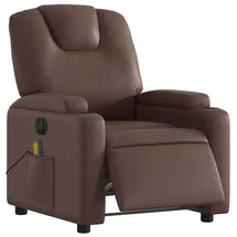 vidaXL Massagesessel Elektrisch Kunstleder 144 x 78,5 x 0 cm Braun mit Fernbedienung