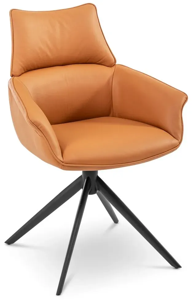 [de]sign & more Stuhl Clara Leder Braun Camel