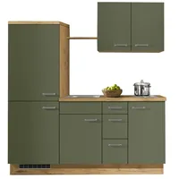 Küchenzeile mit Elektrogeräten  Breda ¦ grün ¦ Maße (cm): B: 185