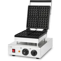 VERTES Belgisches Waffeleisen, 4 Waffeln, 80 Stk./h, 0-300°C, Timer, teflonbeschichtet, Gusseisen, Edelstahl, 1600W