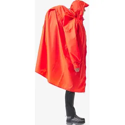 Poncho Regencape 75 L Wandern Größe L/XL - MT900 zinnoberrot ADULTE