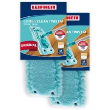 Leifheit Wischbezug CLEAN TWIST M static plus 2er Set türkis 43,0 x 14,0 x 2,0cm | Gr.: onesize