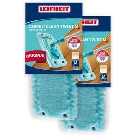 Leifheit Wischbezug CLEAN TWIST M static plus 2er Set türkis 43,0 x 14,0 x 2,0cm | Gr.: onesize