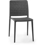 PAPATYA 1er-Set Kunststoffstuhl Fame-S – Designstuhl stapelbar, Belastbarkeit 200 kg, für Gastronomie, Klinik & Büro, UV-beständig, Leicht (Anthrazitgrau)