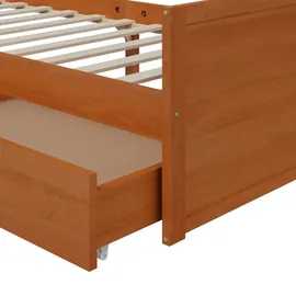 vidaXL Massivholzbett 90 x 200 cm Honigbraun