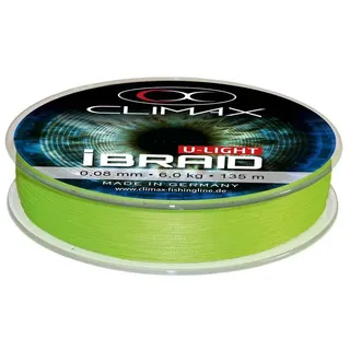 Climax iBraid U-Light Chartreuse 135m ultradünne geflochtene Angelschnur, Durchmesser pro mm:0.06, Länge m:135