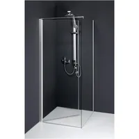 Dusbad Vital 5 Duschkabine mit Pendeltür rechts 80 x 200 cm schwarz ESG 5mm