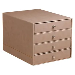 Rhodiarama Schubladenbox mit 4 geschlossenen Laden, Kunstleder, 24,8x32 ,7x22,8cm - Taupe 318864C