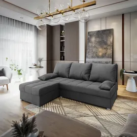 masseno Ecksofa Rita M Velours 3-Sitzer Grau