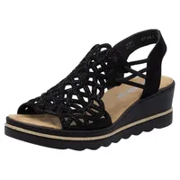 Rieker 67465-00 Schwarz - elegante Sandale - Damenschuhe Sandalette