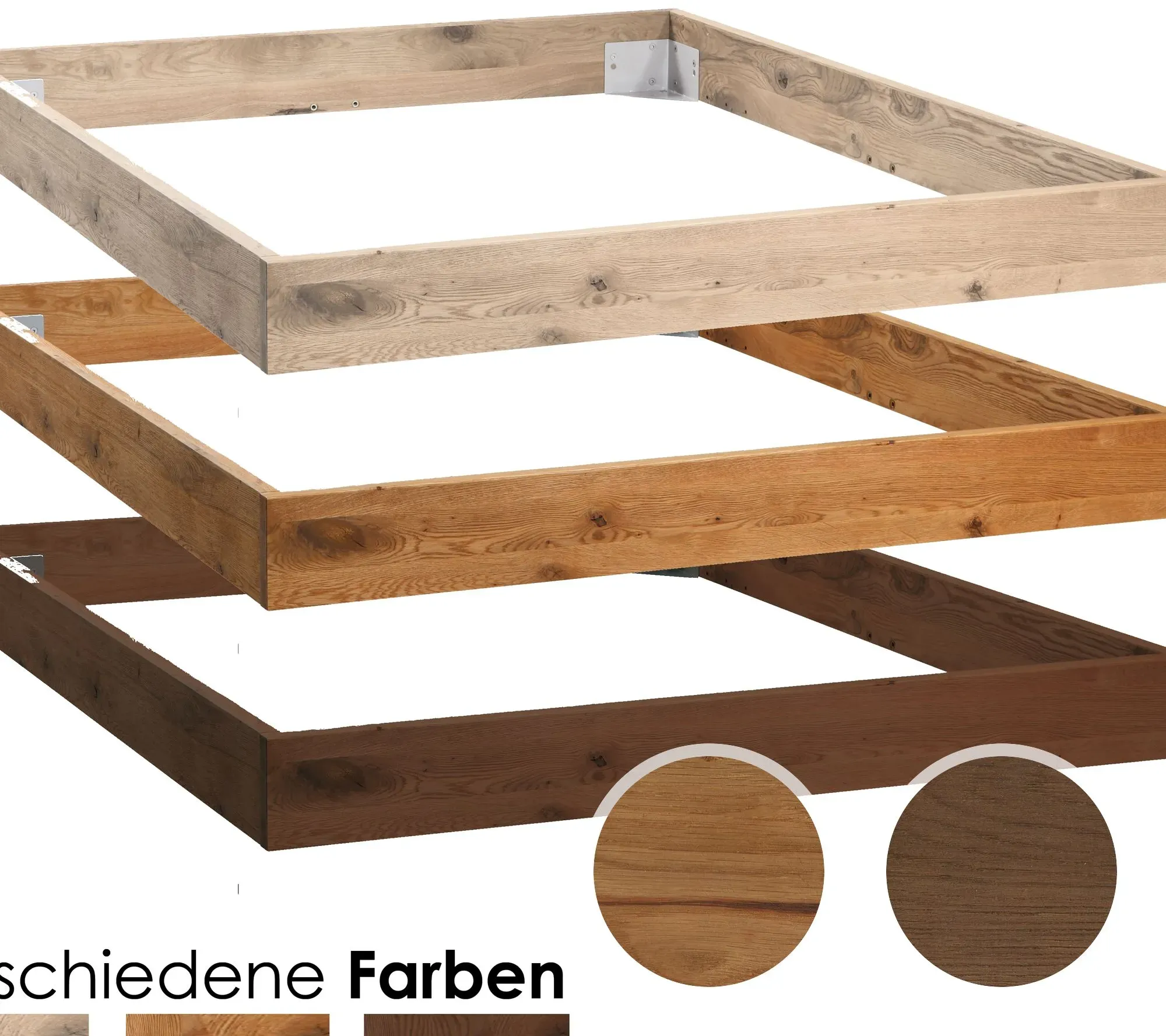 Hasena Oak-Line Wild Bettrahmen Cadro 18 Wildeiche 90x200 cm / natur