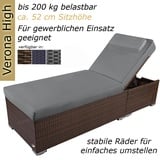 Sonnenliege Gartenliege Liege Liegestuhl Strandliege Polyrattan Rattan Braun