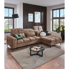 A.Z. Iwaniccy Eckcouch Webstoff 3-Sitzer Braun