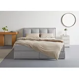 LeGer Home by Lena Gercke Boxspringbett "Addyson", grau (platinum), B:170cm L:230cm, 100% Polyester, LEGER HOME BY LENA GERCKE, Komplettbetten, Boxspringbett, Boxspringbett inkl. Topper, 2 Matratzen