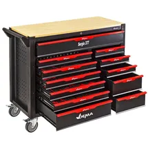 DEMA Werkzeugwagen Stahl 109x45x96cm rot/schwarz bestückt