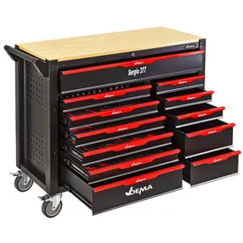 DEMA Werkzeugwagen Stahl 109x45x96cm rot/schwarz bestückt