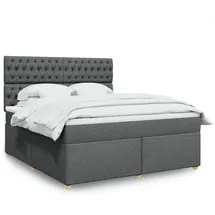 vidaXL Boxspringbett 180 x 200 cm Dunkelgrau