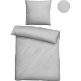 biberna Bettwäsche Tencel Uni 135 x 200 cm + grau - BL 135x200 cm,
