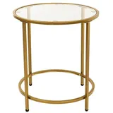 Home Deluxe Beistelltisch Glas MASEI - 50 x 50 cm Gold