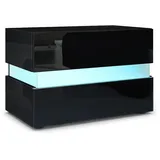 Vladon Nachtschrank Flow 60 x 45 x 39 cm Schwarz glänzend