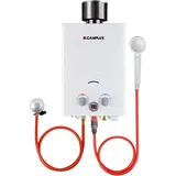 Gas-wassererwärmer 6l/min Mit Regenschutz, 11kw Durchlauferhitzer Mit Propan/butangas - Bw158c - 30/37 Mbar - Weiß - Camplux