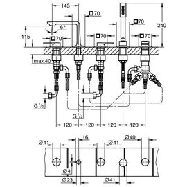 Grohe Allure Fliesenbankmont., cool sunrise gebürstet