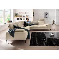 W.Schillig Ecksofa "valentinoo, Designsofa, elegant und bequem, L-Form", beige (stone z73), B:318cm H:83cm T:298cm, Longlife Xtra-Leder Z73: Naturwalkleder der Luxusklasse aus den erlesensten Rohhäuten.