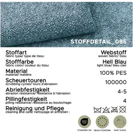 xonox Eckcouch Webstoff 3-Sitzer Hellblau