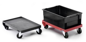 DURABLE Lagertrolley, Transportwagen mit vier 360° Rollen, Farbe: rot