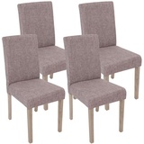 MCW 4er-Set Esszimmerstuhl Littau, Stuhl Küchenstuhl ~ Textil, grau, Beine Struktur - Eiche