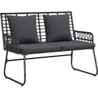 VidaXL Gartenbank Schwarz Anthrazit Poly-Rattan, Stahl - Schwarz
