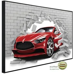 papermoon Infrarotheizung »EcoHeat - Auto durch Mauer«, Matt-Effekt - bunt