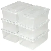 Tectake Schuhbox 33 x 23 x 12 cm 6-tlg. Transparent